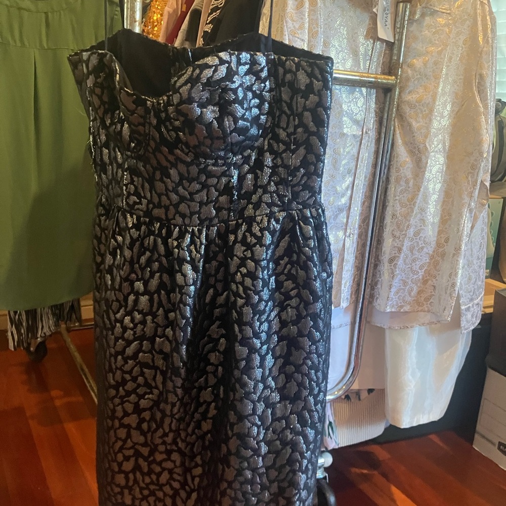 Moda International Black and Silver Strapless Dress